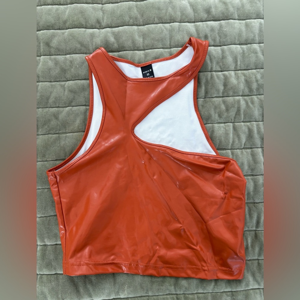 SHEIN Orange Cutout Tank Top